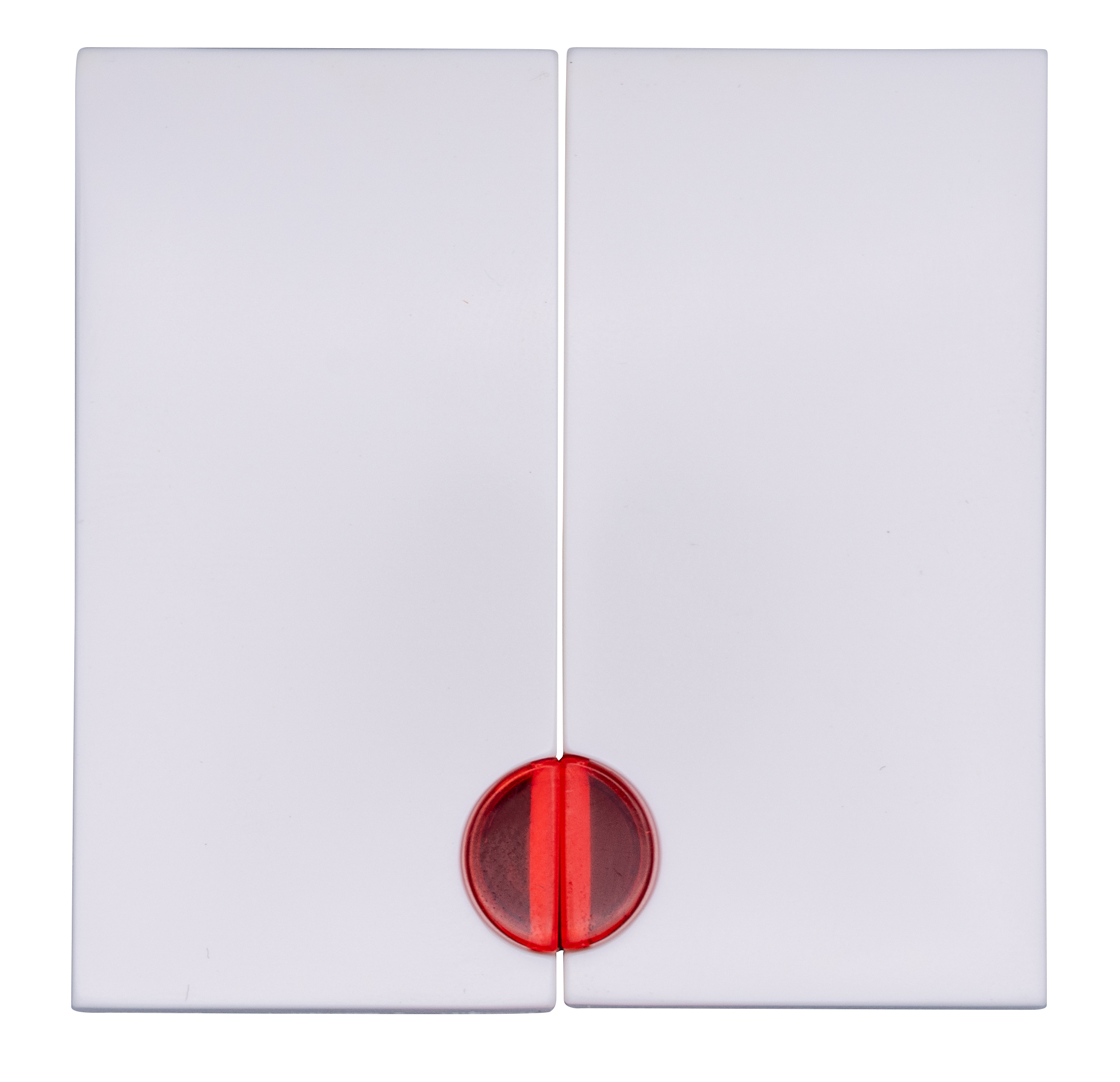Wippe 2fach mit roter Linse S.1/B.3/B.7 polarweiß, glänzend