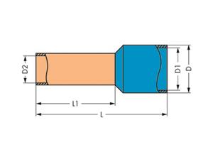 Aderendhülse Hülse für 16 mm² / AWG 6 mit Kunststoffkragen blau
