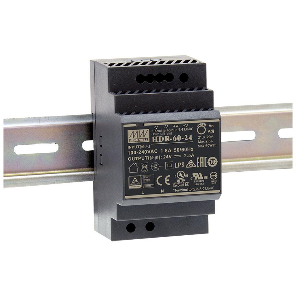 REG Netzteil HDR-60-48, 48 V DC, 1,25 A, inkl. DC-Anschlusskabel mit Stecker auf offenes Ende