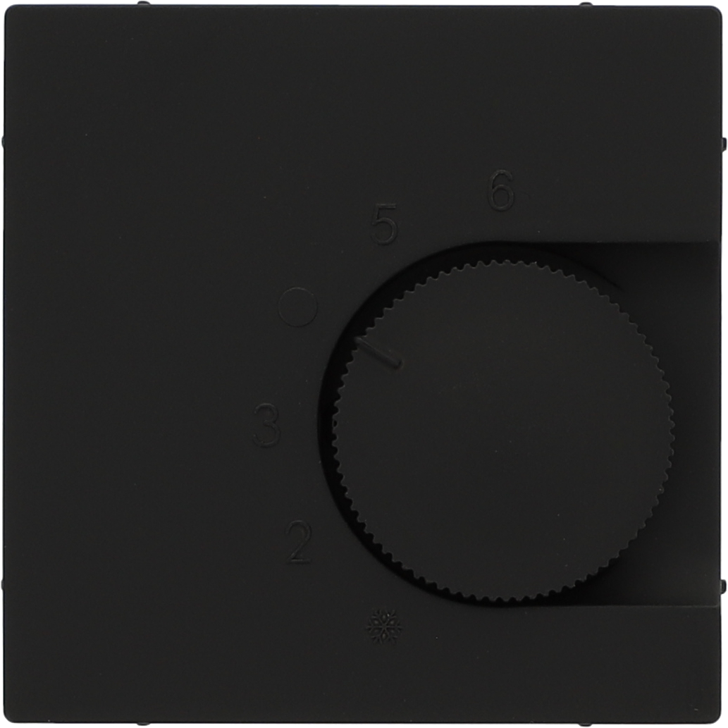 Abdeckung Raumtemperaturregler, schwarz matt RAL 9005 K55