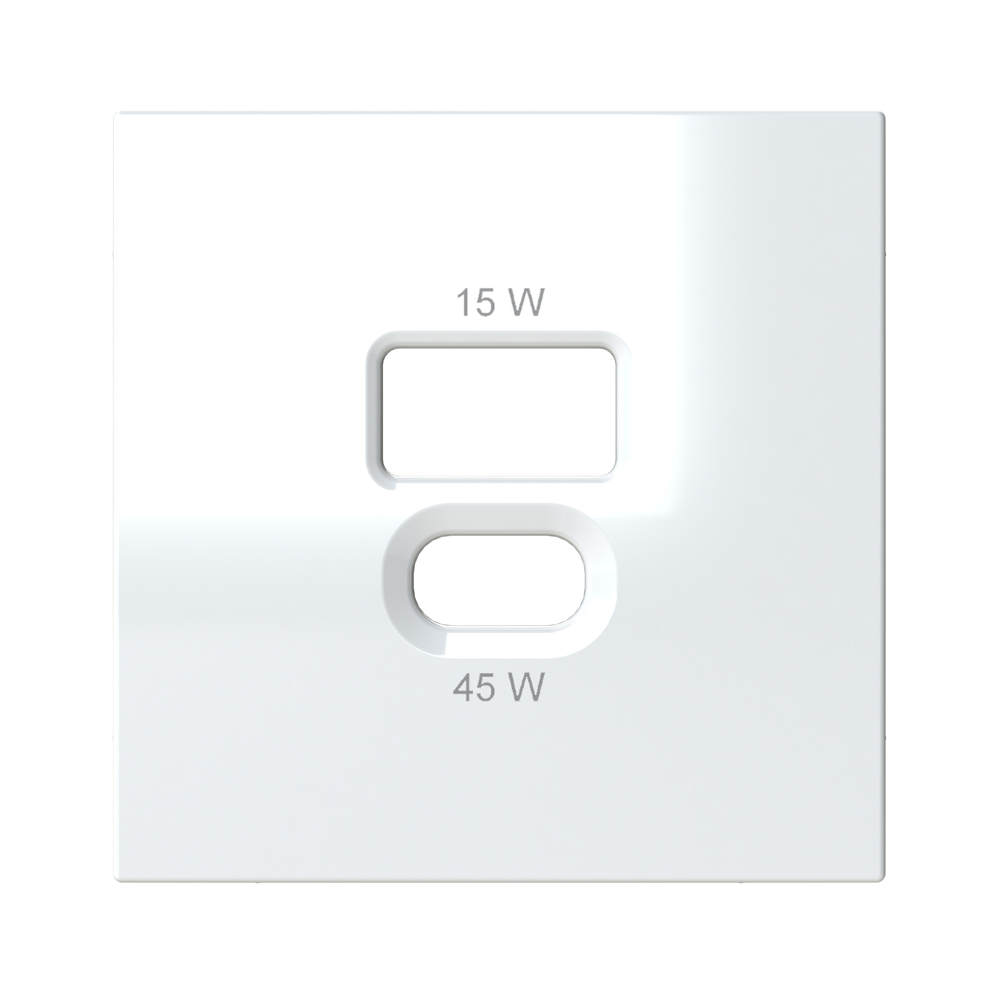 Abdeckplatte für USB-A/C Lader 45/15 W, polarweiß, glänzend OPUS 55