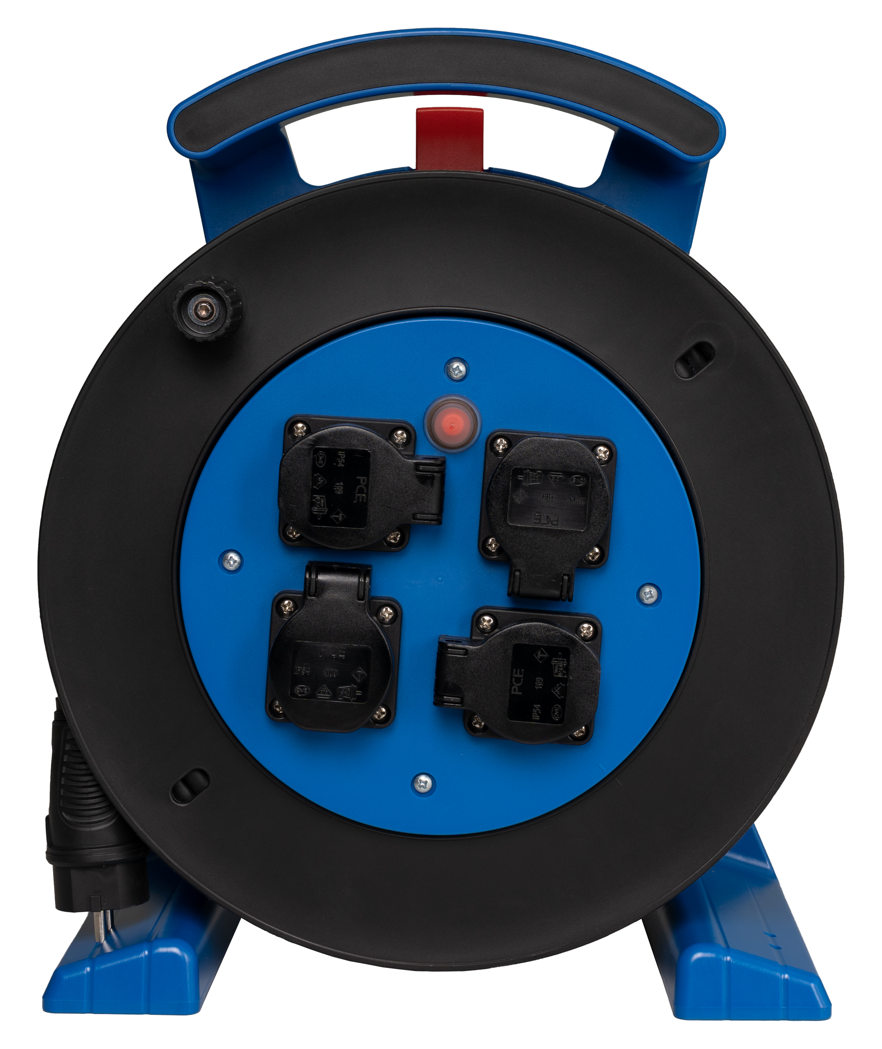 Kabeltrommel blau-schwarz, 4 x Schutzkontakt-Steckdose, H07RN-F 3 G 1,5 mm², 40 m JUMBO L 2.0