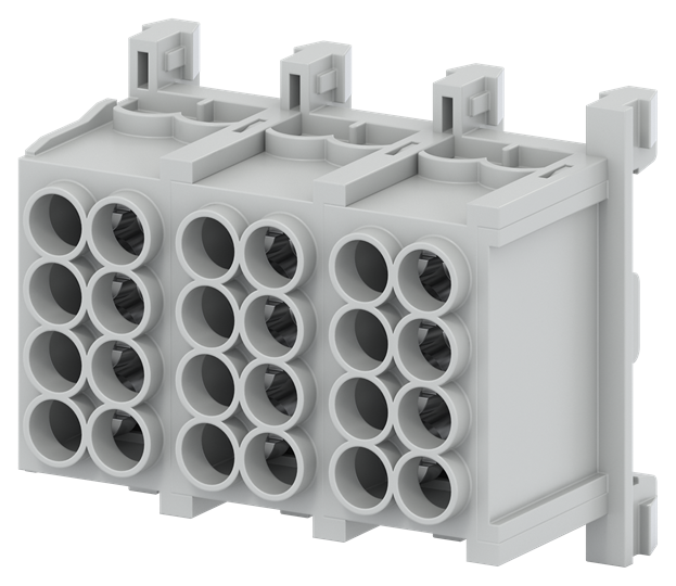 Hauptleitungs-Klemme 3-polig,  2x 25mm² und 2x 16 mm² pro Pol ZK333 