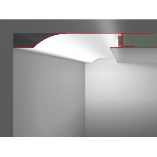 R10-R LED-Trockenbauprofil R10-R / inkl. Grundierung und Vliesbeschichtung 2 m ca. 1.800 g 12,5 mm Z