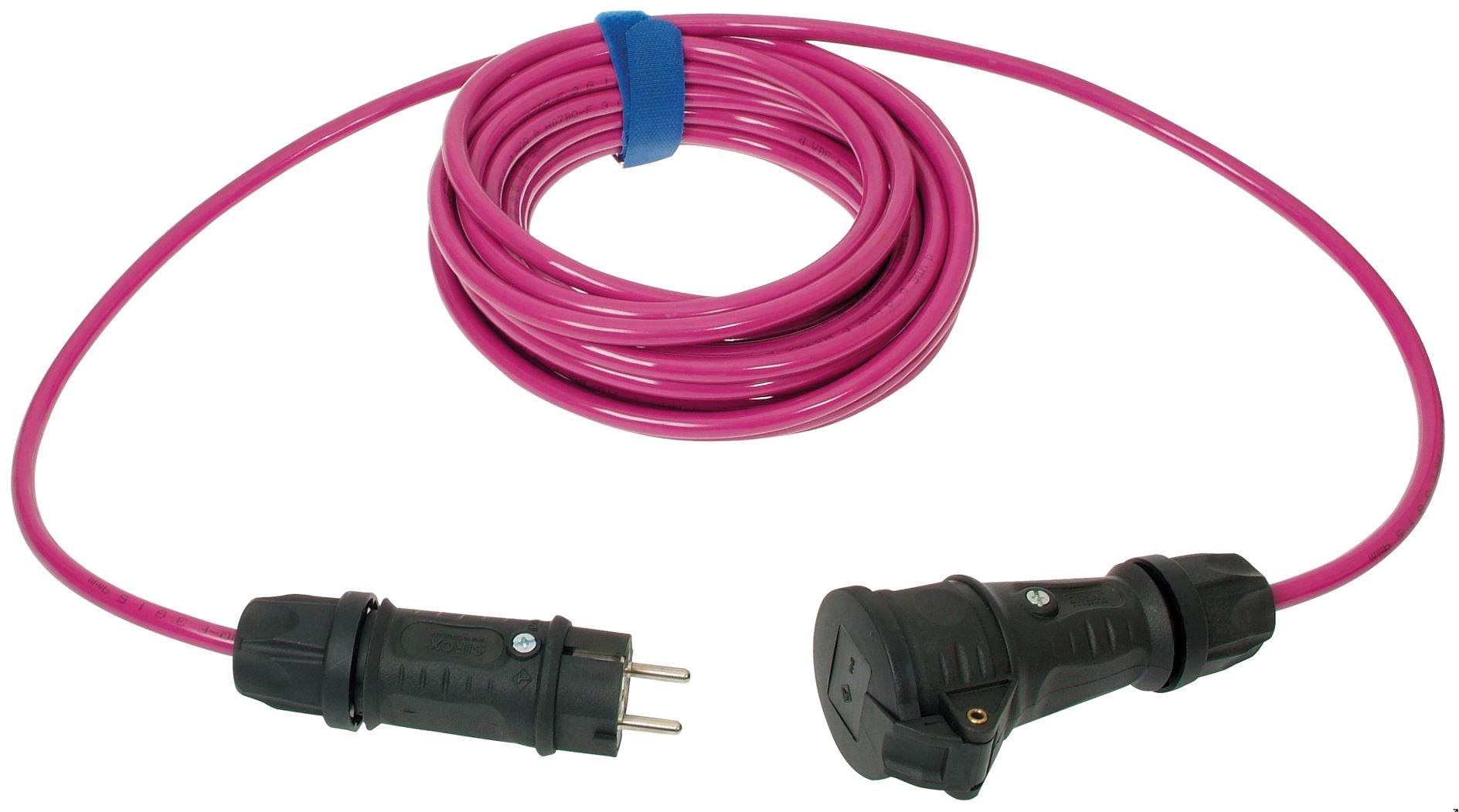 Schutzkontakt-Verlängerung  H07BQ-F 3 G 1,5 mm², 20 m, pink  SiRoX