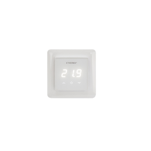Schaltereinbauthermostat weiß mit Touchpad, 16 A, 5-60 °C, inkl. Rahmen weiß