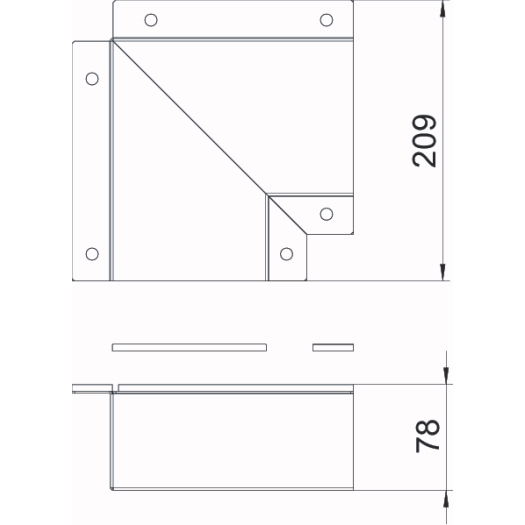Flachwinkel für Wand- und Deckenmontage 70x110, St, FS