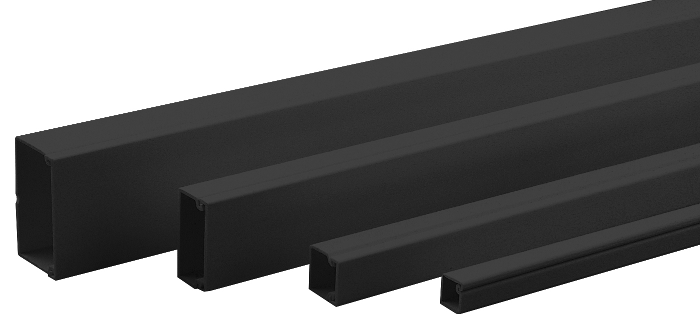 Leitungsführungskanal 30 x 30 mm schwarz (RAL 9005) mit Ober- und Unterteil