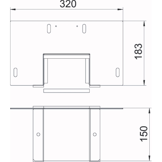 Wandanschluss 0711 für Wand- und Deckenmontage 70x110, St, P538S, reinweiß, RAL 9010