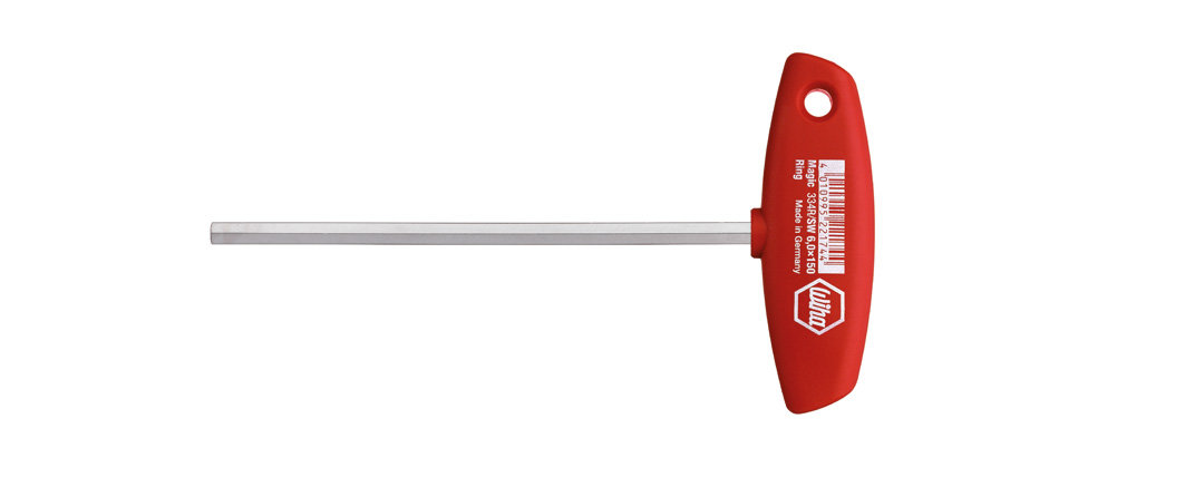 Stiftschlüssel mit Quergriff Sechskant glanzvernickelt (00911) 3 x 350 mm