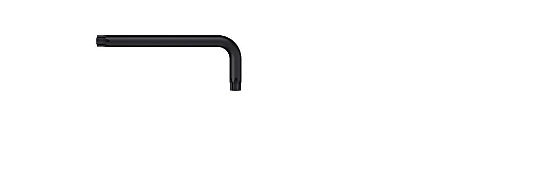 Stiftschlüssel TORX Tamper Resistant (mit Bohrung) kurz, brüniert (24121) T30H x 79 mm, 30 mm