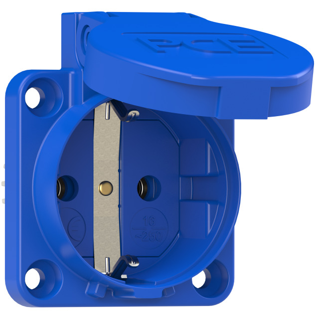 Schutzkontakt-Anbausteckdose 50x50 nat Dichtrand IP54 seitlich (blau)