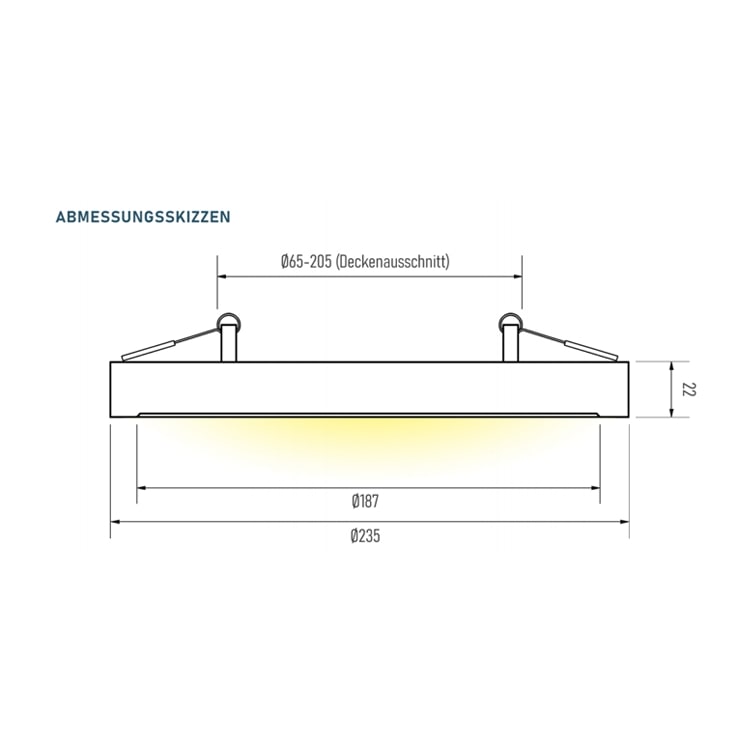 LED Ein-und Anbauleuchte, 16 W, 3.000 K-4.000 K-5.700 K, Ø65-205 mm