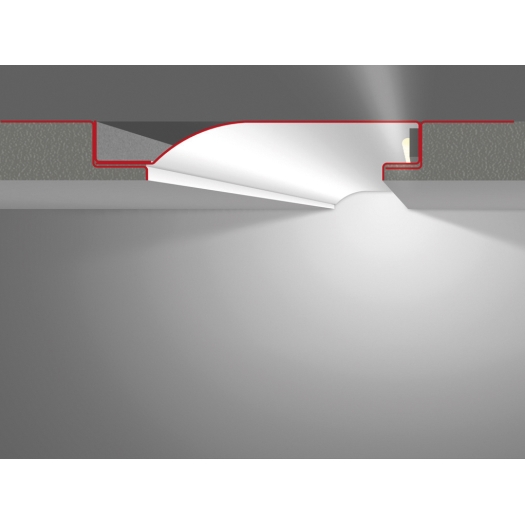 R10-F LED-Putzprofil R10-F / inkl. Grundierung und Vliesbeschichtung 2 m ca. 1.870 g 19 mm Zinkblech