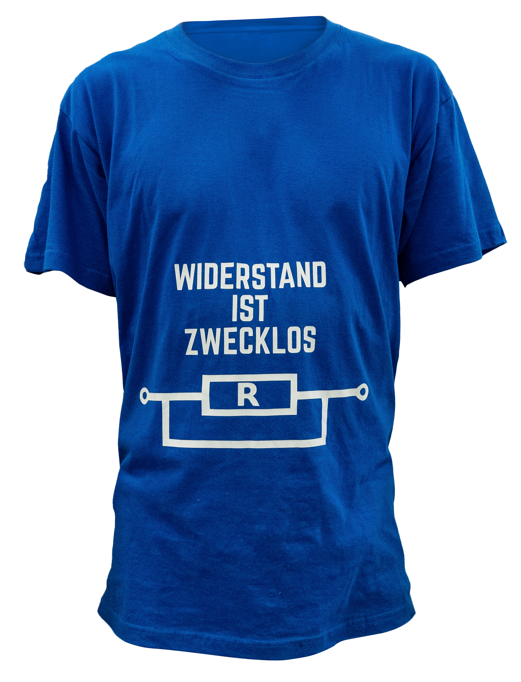 T-Shirt, Elektrobranche, Widerstand ist..., L, blau