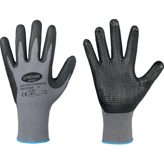 Handschuhe Handan, Stronghand, Gr. 11, Polyamid, grau/schwarz