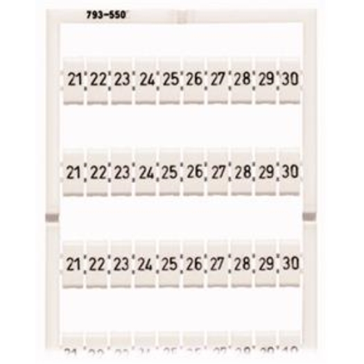 Beschriftungssystem für WAGO-Reihenklemmen 5 - 12 mm bedruckt 10 x 21 - 30