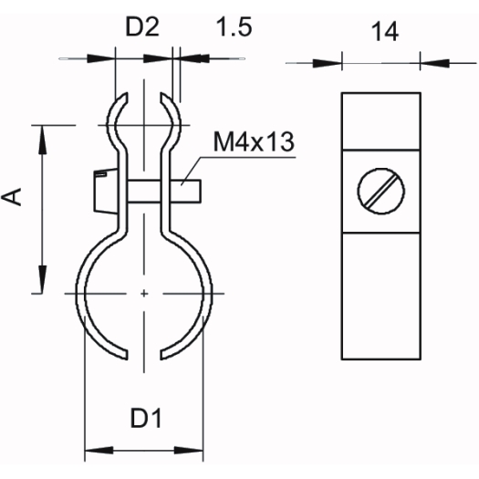Spanndrahtschelle für Seil 4-9mm 14-18mm, St, G