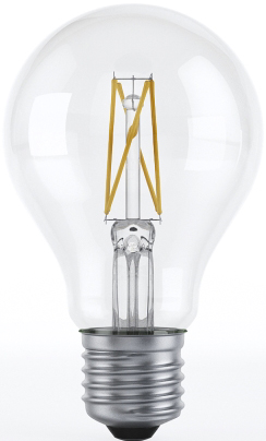 Filament LED in Glühlampenform - E 27 klar 4 W