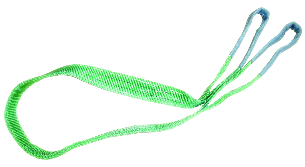HEBEBAND 2000 KG, LÄNGE 3 M zweilagig, Farbe: grün mit verstärkten Schlaufen