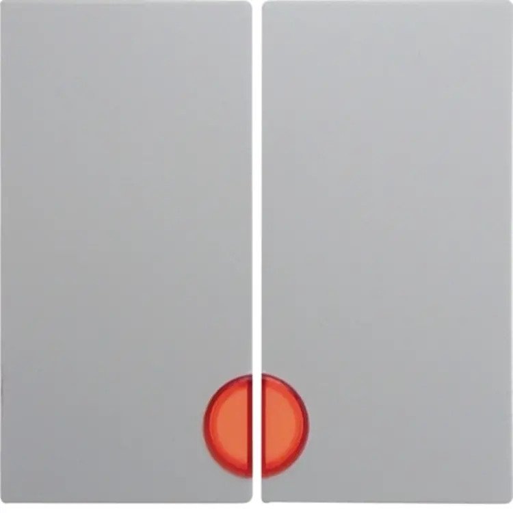Wippe 2fach mit roter Linse S.1/B.3/B.7 polarweiß, matt