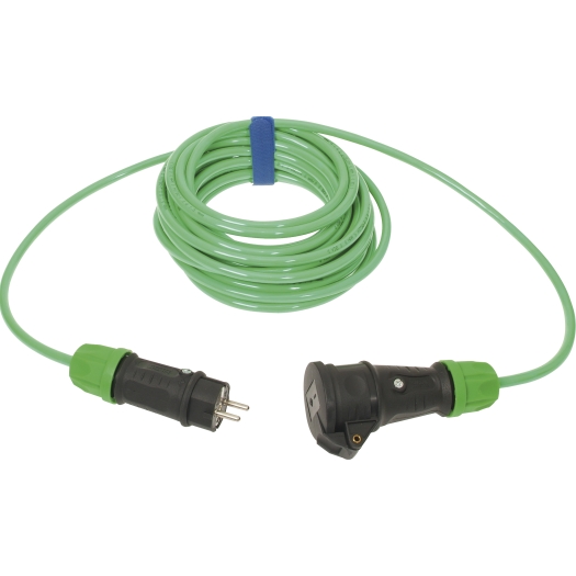 Schutzkontakt-Verlängerung  H07BQ-F 3 G 2,5 mm², 25 m, grün mit Federklappdeckel SiRoX