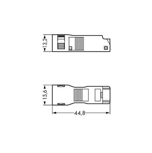 Zugentlastungsgehäuse 2-polig für Leitungsdurchmesser 3,8 - 8,2 mm schwarz