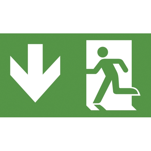 Piktogrammscheibe Fluchtweg nach „unten“ (NL)