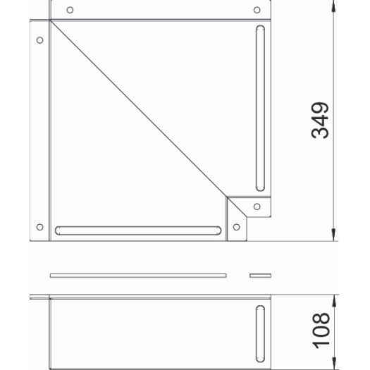 Flachwinkel für Wand- und Deckenmontage 100x250, St, FS