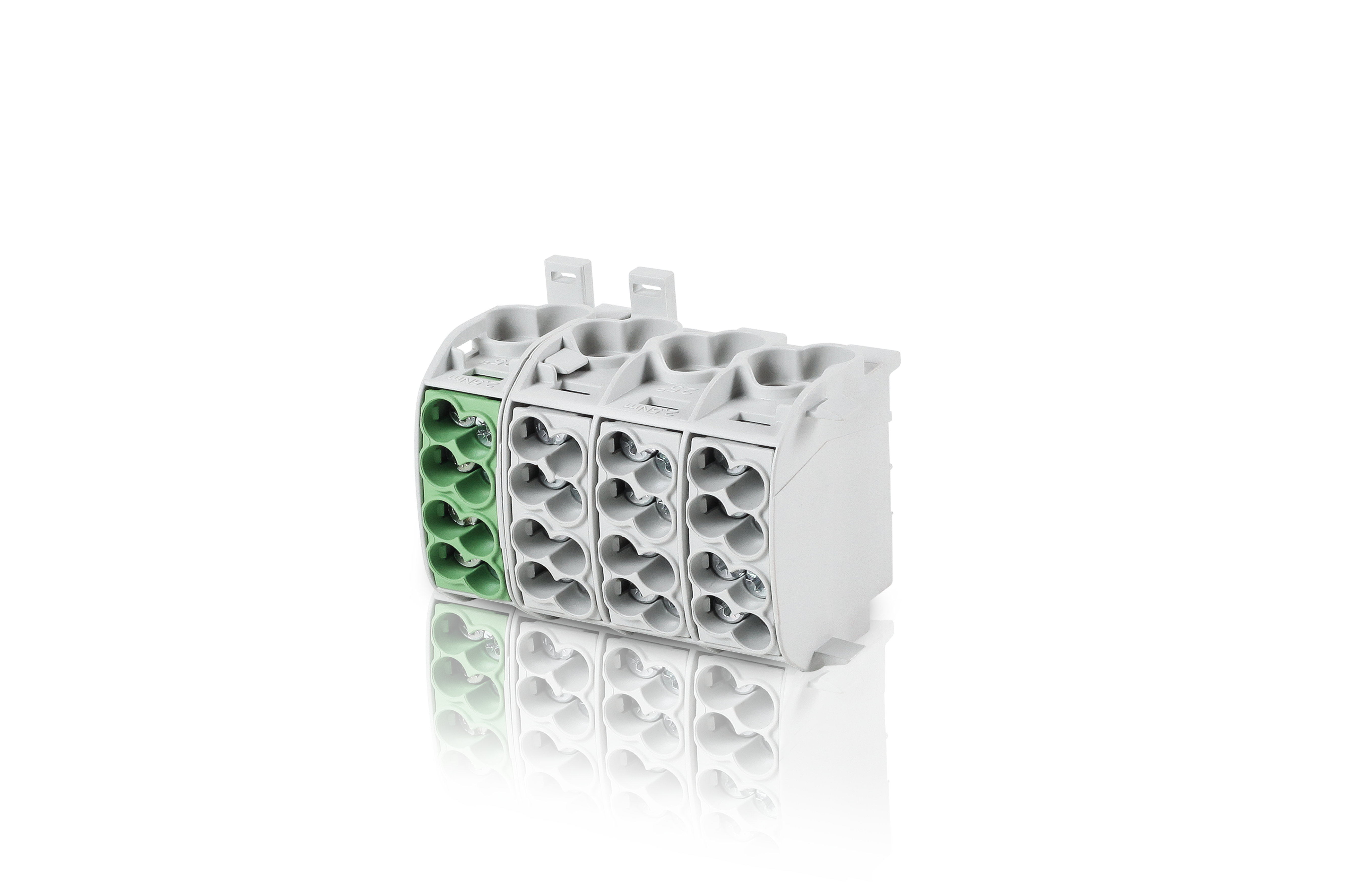 Hauptleitungs-Abzweigklemme 25 mm² 4-polig grau/ grün