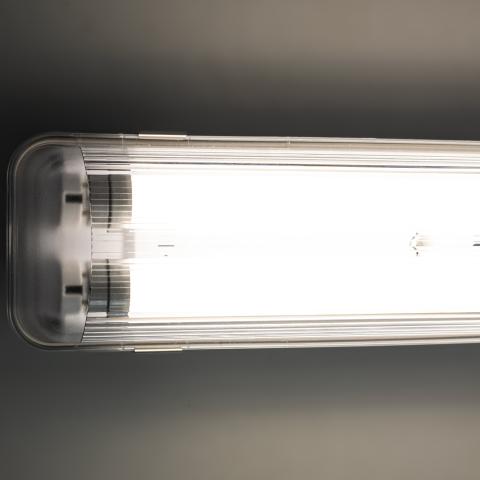 LED Feuchtraumleuchte IP65, 2x20,5 W, 4.000 K, 6.200 lm, 150 cm
