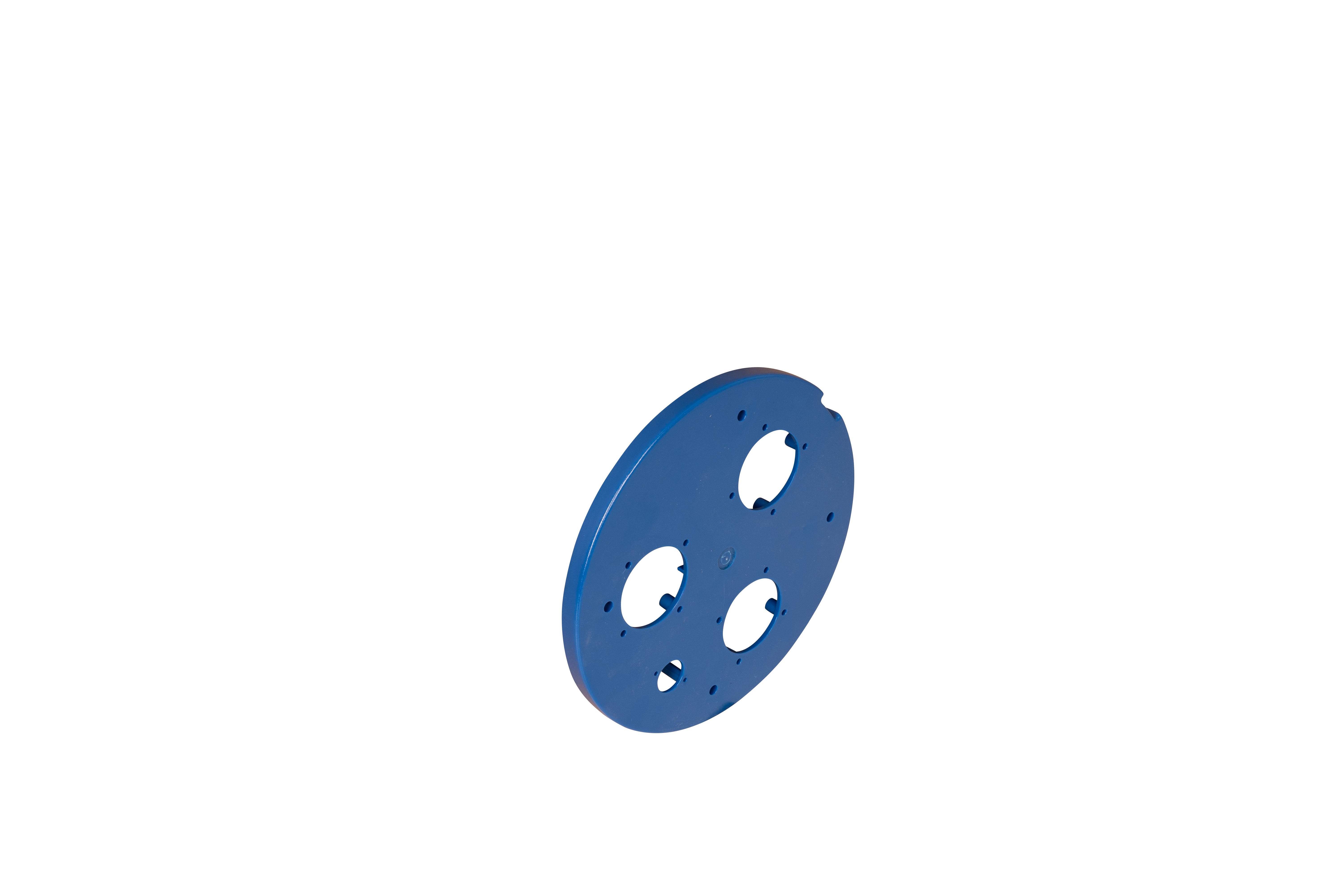 Deckel blau, ausgefräst für 3x Schutzkontakt-Steckdose + 1CEE 16A